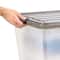 Iris® 91qt. Clear View Plastic Storage Bins with Gray Latching Buckle Lids, 4ct.